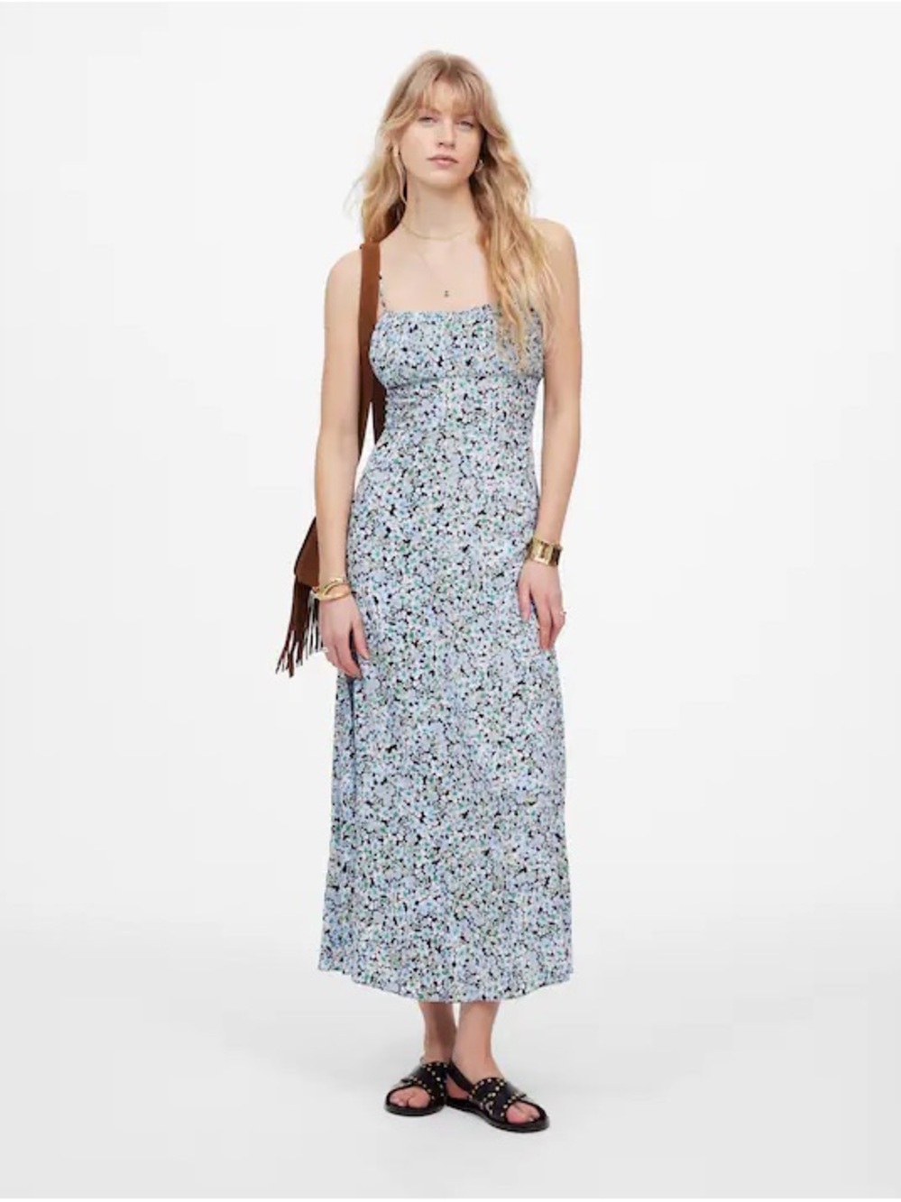 Madewell Light Blue Floral Maxi Dress